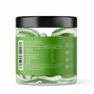 CBD Gummies 500mg (Broad Spectrum) – Green Apple Rings_side